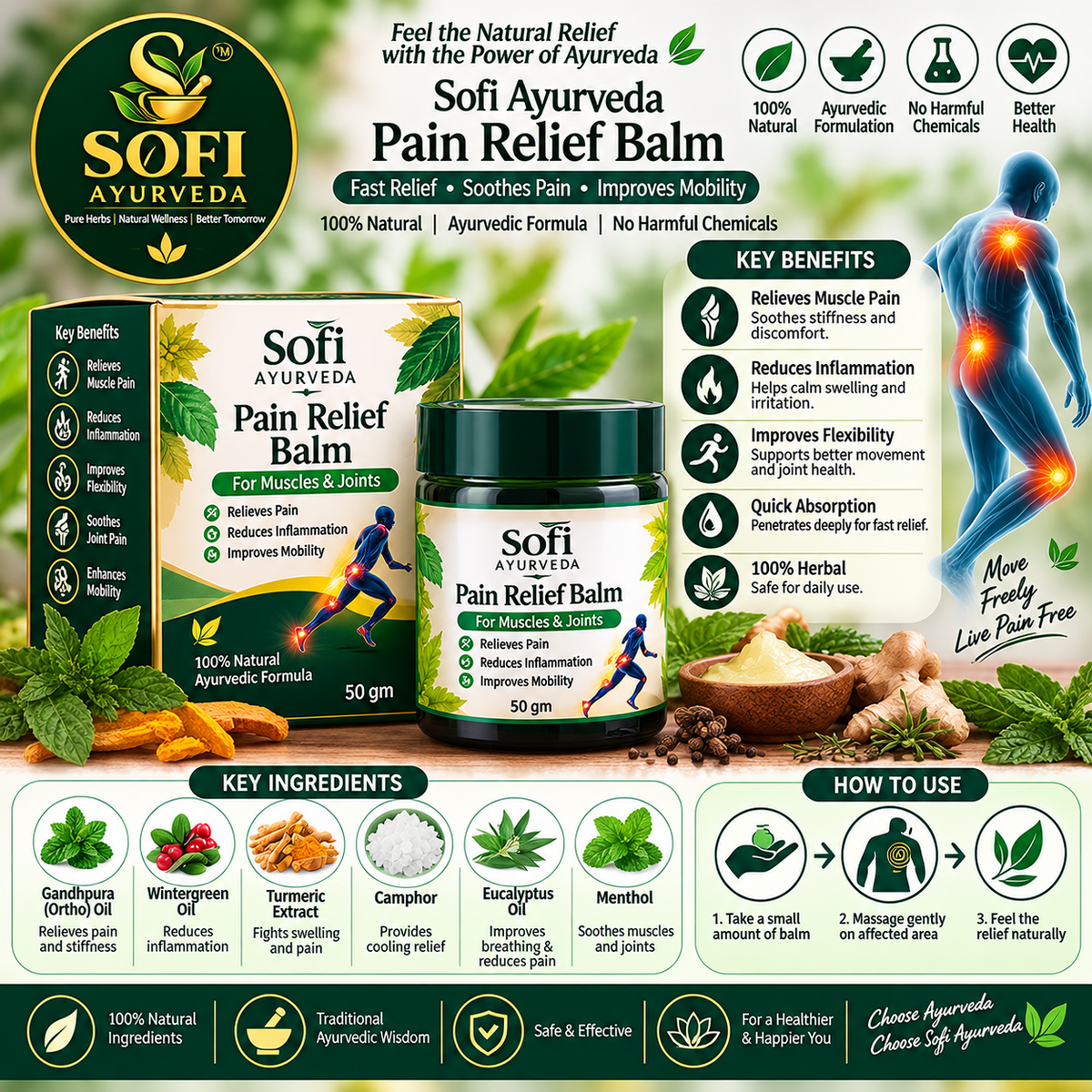 SOFI Ayurveda Pain Relief Balm – 50 g