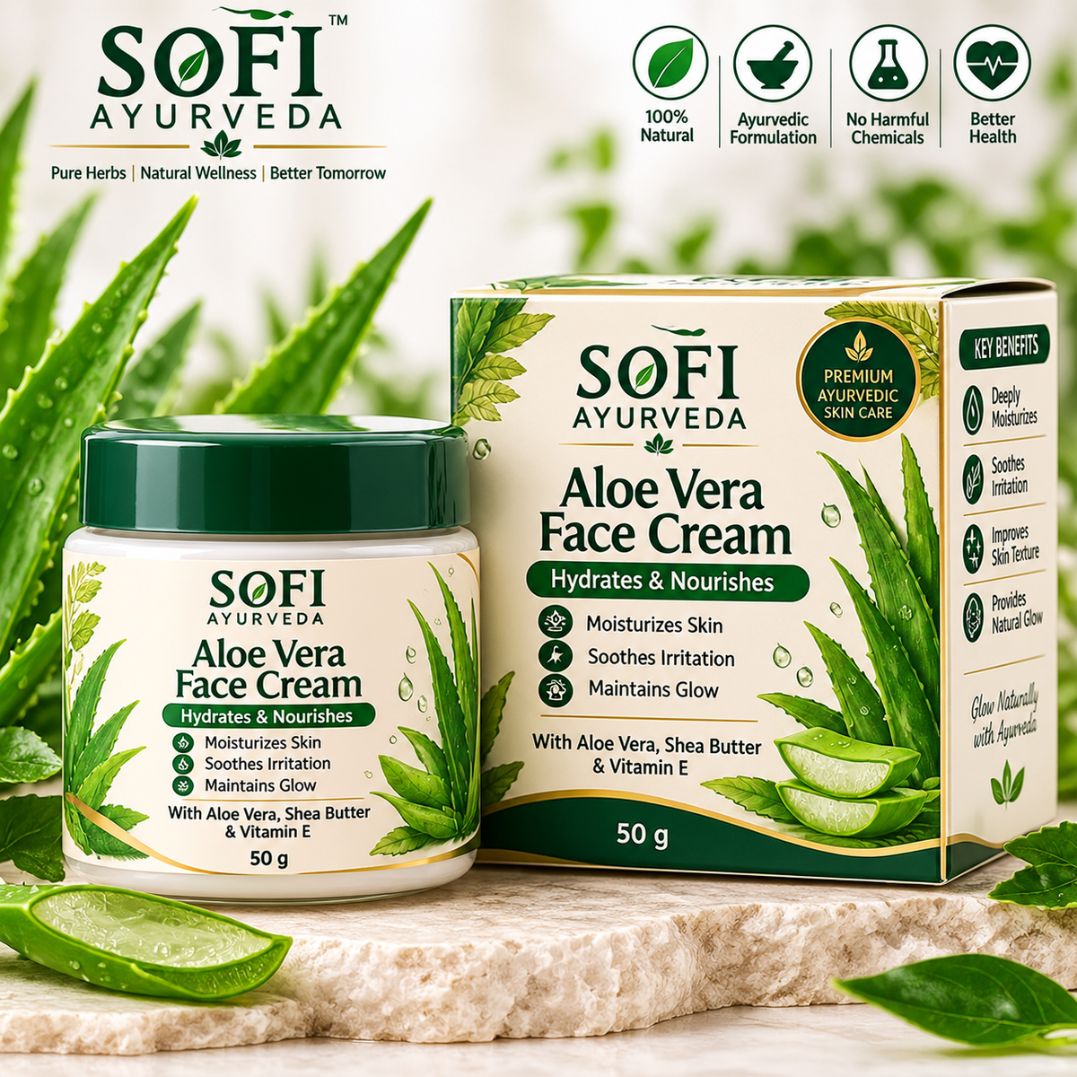 SOFI Ayurveda Aloe Vera Face Cream – 50 g